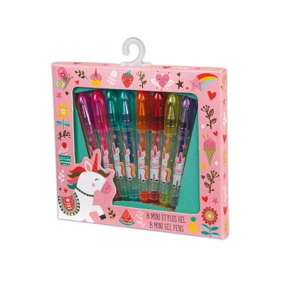 8 MINI STYLOS GELS LICORNE - JANOD