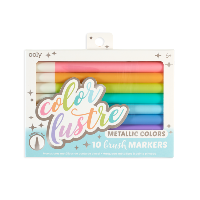COLOR LUSTRE METALLIC BRUSH MARKERS- OOLY