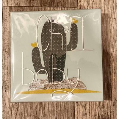 TABLEAU CACTUS CHILL BABY 20 X 20 CM