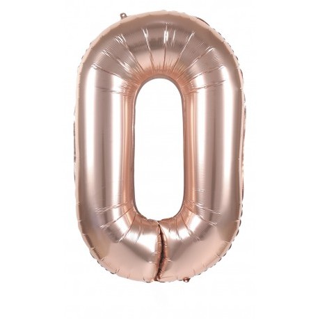 BALLON MYLAR 0 ROSE GOLD 86 CM- TIM ET PUCE
