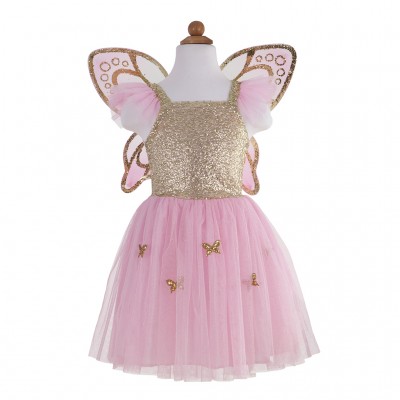 ROBE DE PAPILLON AVEC AILLES, OR / 5-7 ANS