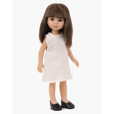 POUPEE LAS AMIGAS CAROL - BRUNE - ROBE IVA ECRU- MINIKANE