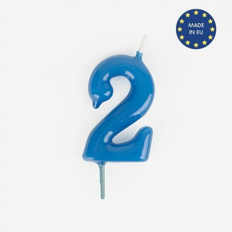 BOUGIE CHIFFRE 2 BLEU - MY LITTLE DAY