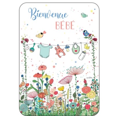 CARTE POSTALE COIN ROND BIENVENUE BEBE - CARTES D'ART