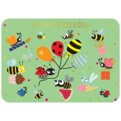 CARTE JOYEUX BIRZZZDAY -CARTES D'ART