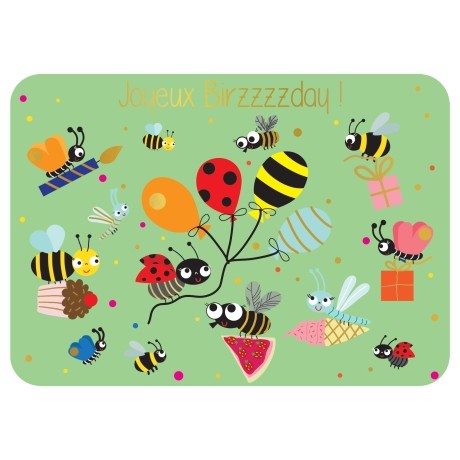 CARTE JOYEUX BIRZZZDAY -CARTES D'ART
