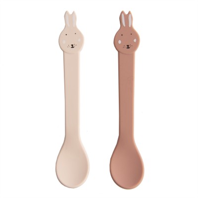 LOT DE 2 CUILLERES SILICONE MRS LAPIN - TRIXIE