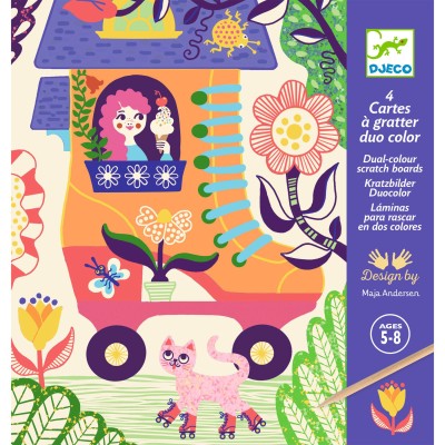 CARTE A GRATTER -DROLES DE MAISONS - DJECO