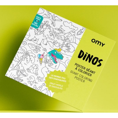POSTER GEANT A COLORIER DINO - OMY