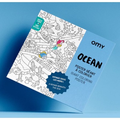 POSTER GEANT A COLORIER OCEAN - OMY