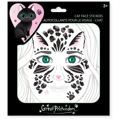 AUTOCOLLANTS POUR LE VISAGE - THEME CHAT NOIR - GREAT...