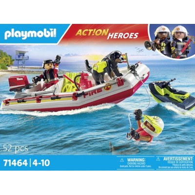 BATEAU DE POMPIER ET SCOOTER DES MERS- PLAYMOBIL