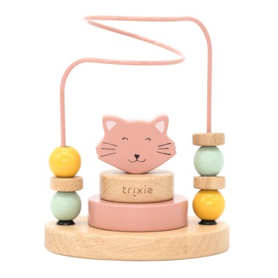 LABYRINTHE A PERLE EN BOIS MRS CAT-TRIXIE