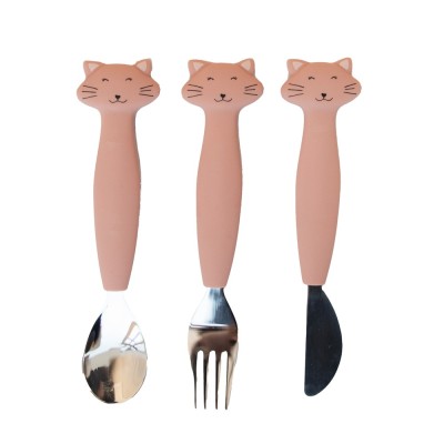 COUVERTS 3 PIECES EN SILICONE - MRS CAT - TRIXIE