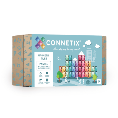 TUILES MAGNETIQUES PASTEL RECT 24PCS -CONNETIX TILES