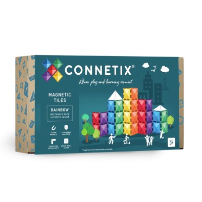 TUILES MAGNETIQUES ARC EN CIEL RECT 18PCS -CONNETIX TILES