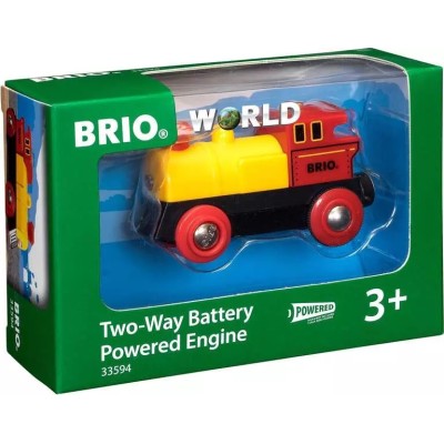 BRIO LOCOMOTIVE JAUNE PILE BI-DIRECTIONN