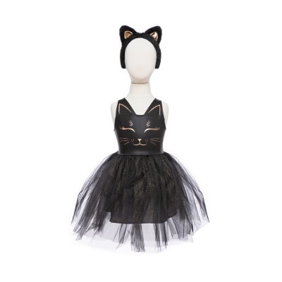 ROBE DE CHAT NOIR AVEC SERRE-TETE 5-6 ANS - GREAT PRETENDERS