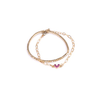 BRACELET BOUTIQUE CHIC LINKED WITH LOVE, 2 PCS - GREAT...