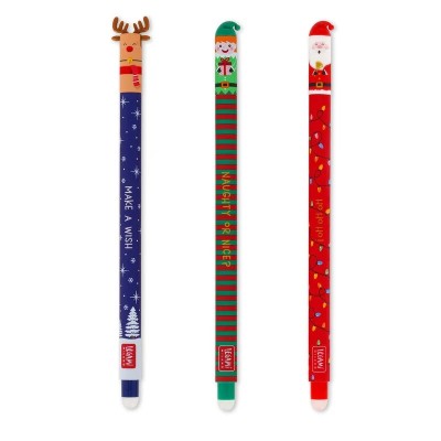 NAUGHTY OR NICE - SET OF 3 ERASABLE GEL PENS- LEGAMI