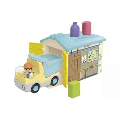 JUNIOR: OUVRIER AVEC CAMION ET GARAGE - PLAYMOBIL