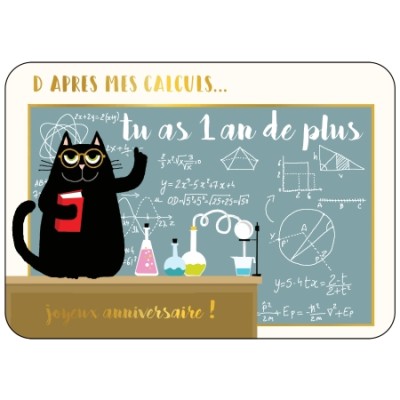 CARTE ANNIVERSAIRE CALCUL -CARTES D'ART