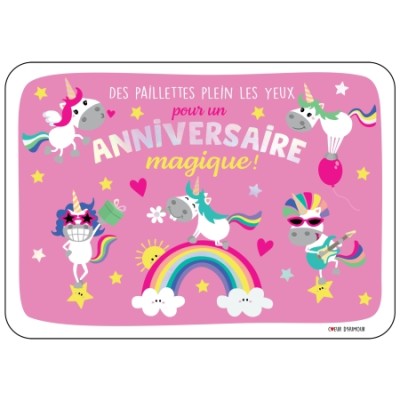 CARTE ANNIVERSAIRE MAGIQUE LICORNES- CARTES D'ART