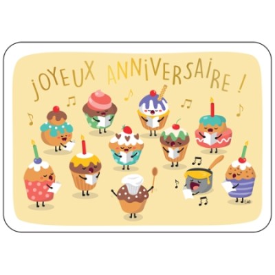 CARTE ANNIVERSAIRE CUPCAKES -CARTES D'ART