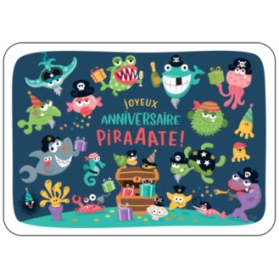 CARTE ANNIVERSAIRE POISSONS PIRATES- CARTES D'ART