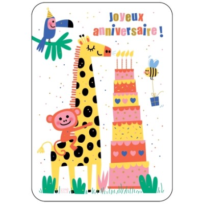 CARTE ANNIVERSAIRE GIRAFE- CARTES D'ART