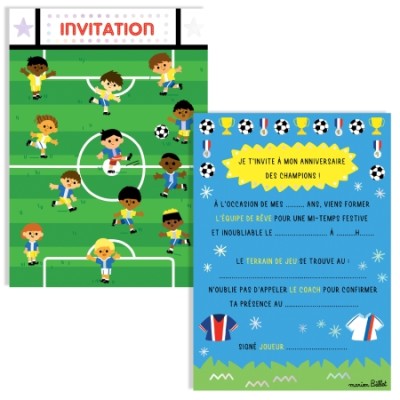 8 CARTES  INVITATIONS FOOT - CARTES D'ART