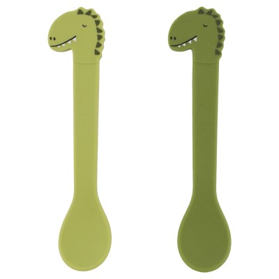 LOT DE 2 CUILLERES SILICONE MR DINO - TRIXIE