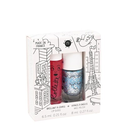 COFFRET ROLLETTE FRAMBOISE ET  VERNIS LUNA -NAILMATIC