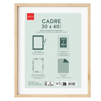 CADRE BOIS 30X40 POUR PETIT PINCEAU