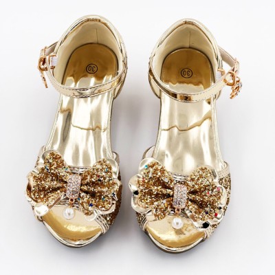 MULES A NœUDS ET PAILLETTE DOREES T27 (3-4 ANS) - LABAY