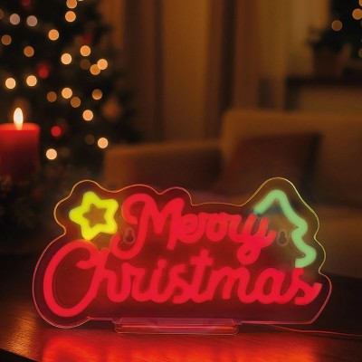 ENSEIGNE LUMINEUSE EFFET NEON MERRY CHRISTMAS- LEGAMI