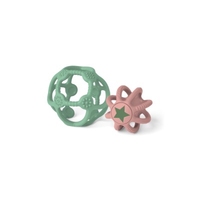 LOT DE 2 BALLES SENSORIELLES VERT ET ROSE - LITTLE L