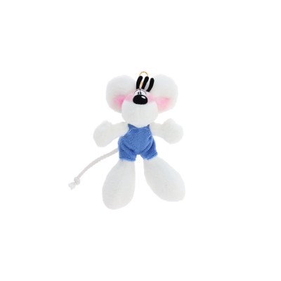 PORTE-CLES PELUCHE DIDDL EN SALOPETTE BLEUE 15CM