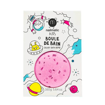 BOULE DE BAIN ROSE - POINTS VIOLET - NAILMATIC